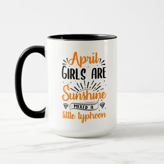 Aprilmädchen sind ein kleiner Taifun. Tasse (Links)