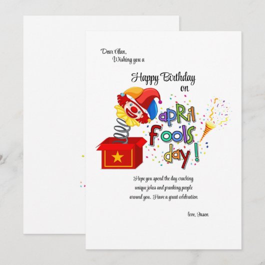 Aprilscherkarte (Vorne/Hinten)