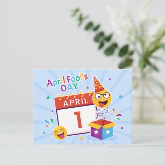 Aprilscherz Feiertagspostkarte (Stehend Vorderseite)