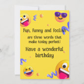 Aprilscherz Geburtstagskarte Einladung (Rückseite)