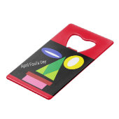 Aprilscherz Geldbeutel Flaschenöffner (Vorderseite Schrägansicht)