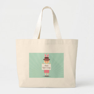 Aprilscherz Jumbo Stoffbeutel