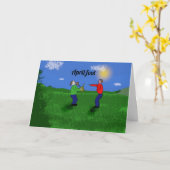 Aprilscherz Karte (Gelbe Blume)