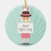 Aprilscherz Keramik Ornament (Vorne)