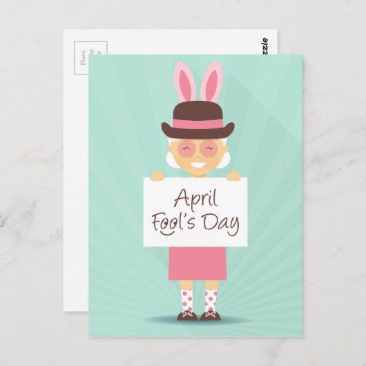 Aprilscherz Postkarte (Vorne/Hinten)