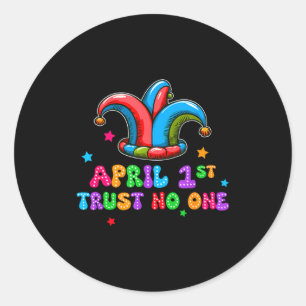 Aprilscherz-Tag Vertrauen 1. April Streich Scherz- Runder Aufkleber