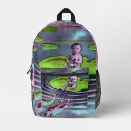 Aprilscherz Vintage französische Postkarte Bedruckter Rucksack