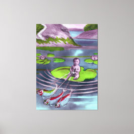 Aprilscherz Vintage französische Postkarte Leinwanddruck