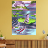 Aprilscherz Vintage französische Postkarte Leinwanddruck (Insitu (Wohnzimmer))