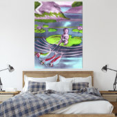 Aprilscherz Vintage französische Postkarte Leinwanddruck (Insitu (Schlafzimmer))