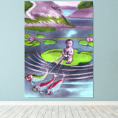 Aprilscherz Vintage französische Postkarte Leinwanddruck (Insitu (Holzboden))