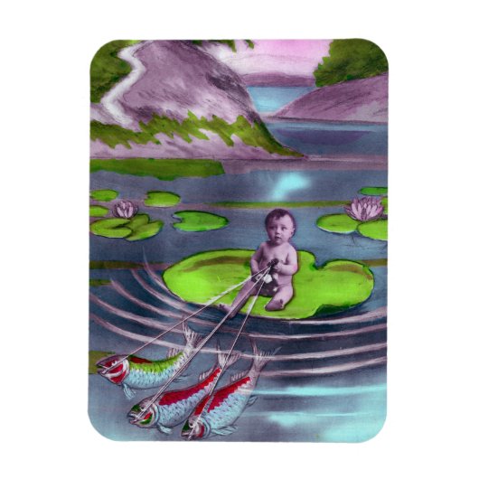 Aprilscherz Vintage französische Postkarte Magnet (Vertikal)