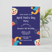 Aprilscherz zum Geburtstag Einladung (Stehend Vorderseite)