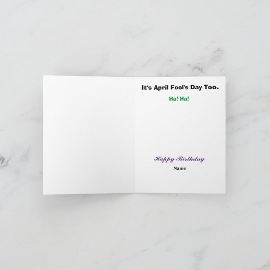 Aprilscherze Geburtstagskarte Karte (Innenseite)