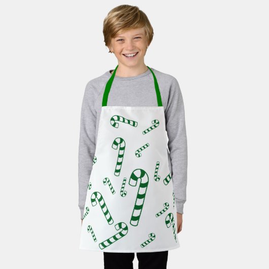 Apron (ao) - Green Candy Canes Schürze (Getragen)