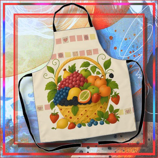 APRON - Colorful Overflowing Fruit Basket Schürze