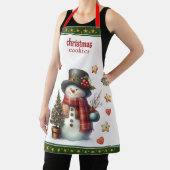 Apron Medium Snowman and Christmas Cookies Green Schürze (InSitu)