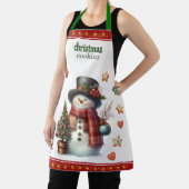 Apron Medium Snowman and Christmas Cookies Red Schürze (InSitu)