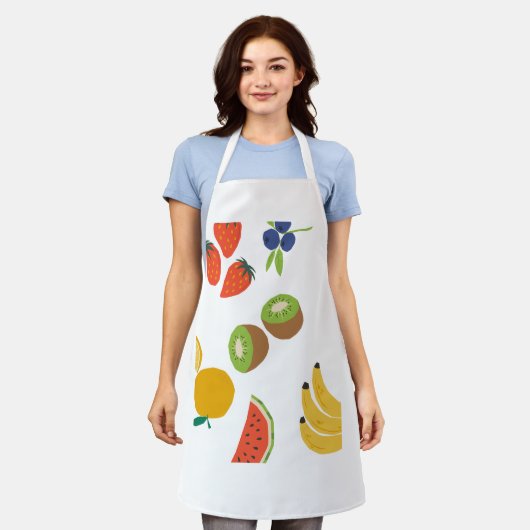 Apron mit All-Over-Druck, mittelgroße Früchte Schürze (Getragen)