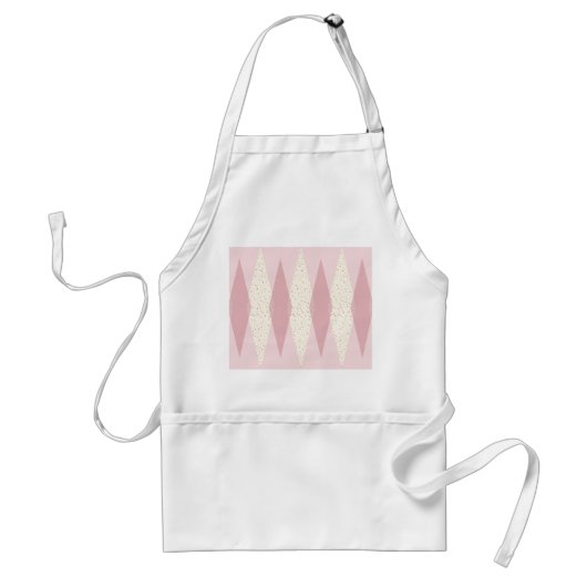 Apron mit rosa Argyle-Muster im Stil der Mitte des Schürze (Vorne)