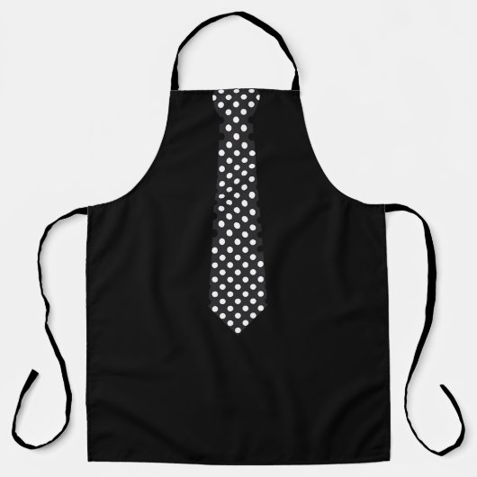 Apron With Polka Dot Tie Black Barbecue Apron Schürze (Vorderseite)
