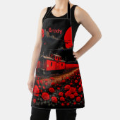 Apron with Train Box Car and Roses Schürze (InSitu)