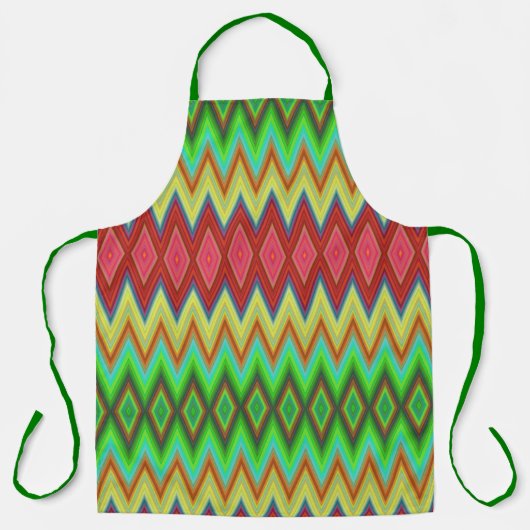 Apron with vibrant, geometric diamond patterns  schürze (Vorderseite)