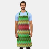 Apron with vibrant, geometric diamond patterns  schürze (Getragen)