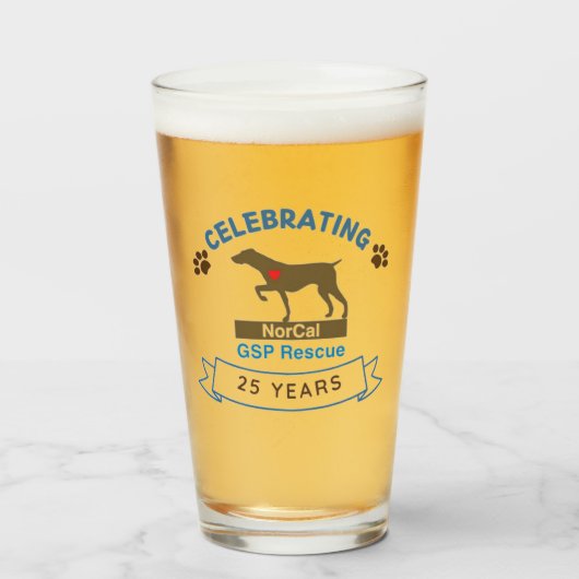 APS 25-jähriges amerikanisches Pint Glas (Vorne (Gefüllt))