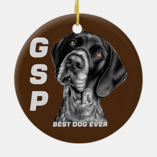 APS Deutscher Kurzer Hasenpointer Dog Mama Vater B Keramik Ornament (Hinten)