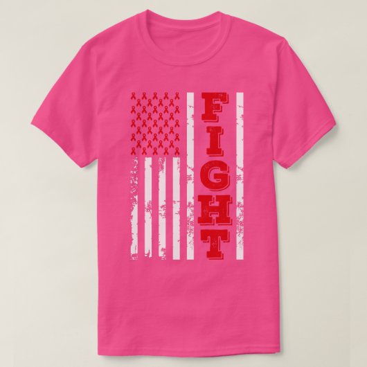 APS Disease Awareness Fight American Flag 4. J T-Shirt (Design vorne)