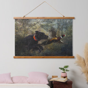 APS, Jagdfasan Wandteppich Mit Holzrahmen
