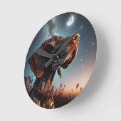 APS Start in der Nacht Sky Stars Moon Blue Runde Wanduhr (Winkel)