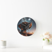 APS Start in der Nacht Sky Stars Moon Blue Runde Wanduhr (Zuhause)