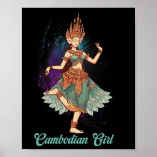 Apsara Dancing Cambodian Dance Khmer Queen Cambodi Poster