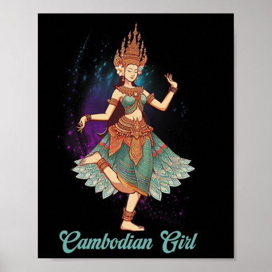 Apsara Dancing Cambodian Dance Khmer Queen Cambodi Poster (Vorne)