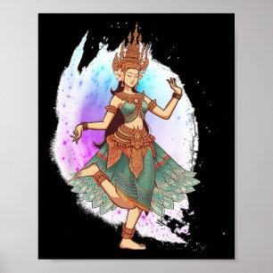 Apsara tanzen Kambodschanischer Tanz Khmer trifft Poster