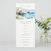 Apulien, Italien Aquarell-Landschaft Hochzeitsprog Einladung (Stehend Vorderseite)