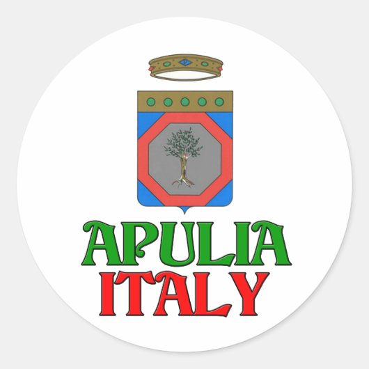 Apulien Italien Runder Aufkleber (Vorderseite)