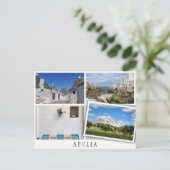 Apulien Landschaften Collage mit lockerem Bild Postkarte (Stehend Vorderseite)