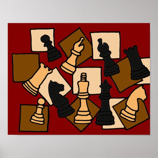 AQ - Abstrakt Art Schach Board Poster (Vorne)