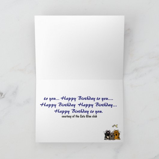 AQ- Cats Singing Birthday Card Karte (Innenseite)