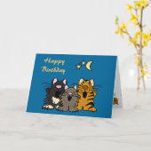 AQ- Cats Singing Birthday Card Karte (Gelbe Blume)
