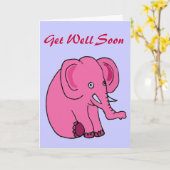 AQ - Funny Pink Elephant erhält Well Card Karte (Gelbe Blume)