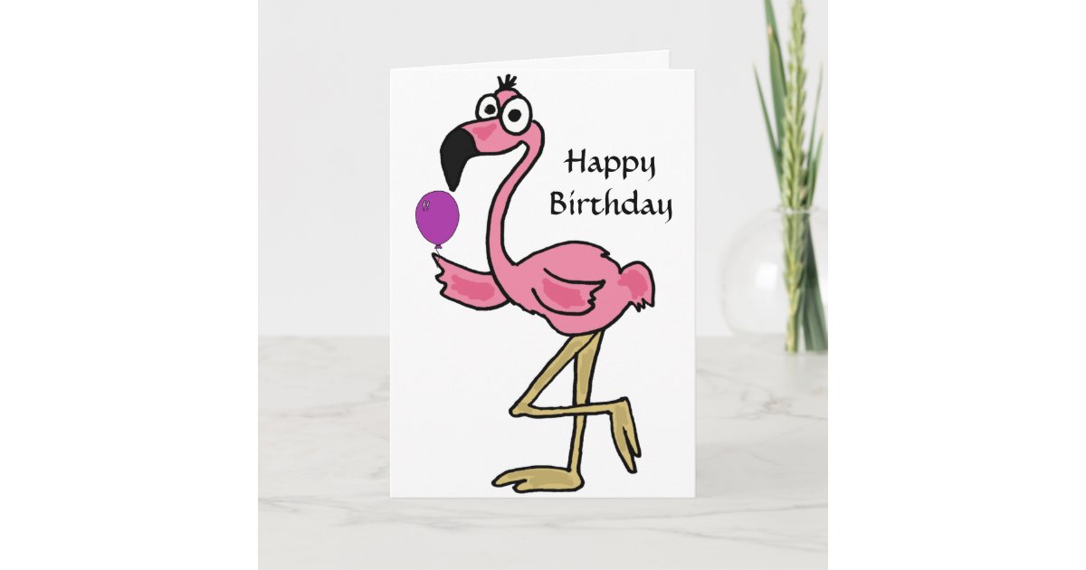 AQ, lustige FlamingoGeburtstagsKarte Karte Zazzle.de