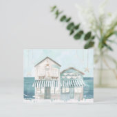 Aqaurell Illustration Strand Landschaft pastell Postkarte (Stehend Vorderseite)