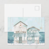 Aqaurell Illustration Strand Landschaft pastell Postkarte (Vorne/Hinten)