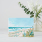 Aqaurell Illustration Strand Landschaft pastell  Postkarte (Stehend Vorderseite)