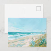 Aqaurell Illustration Strand Landschaft pastell  Postkarte (Vorne/Hinten)