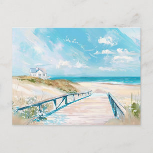 Aqaurell Illustration Strand Landschaft pastell Postkarte